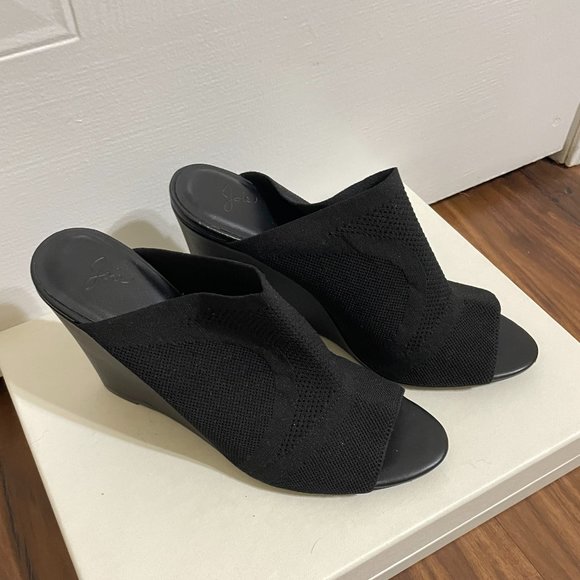 Joie Black Fabric Wedges - Picture 2 of 7